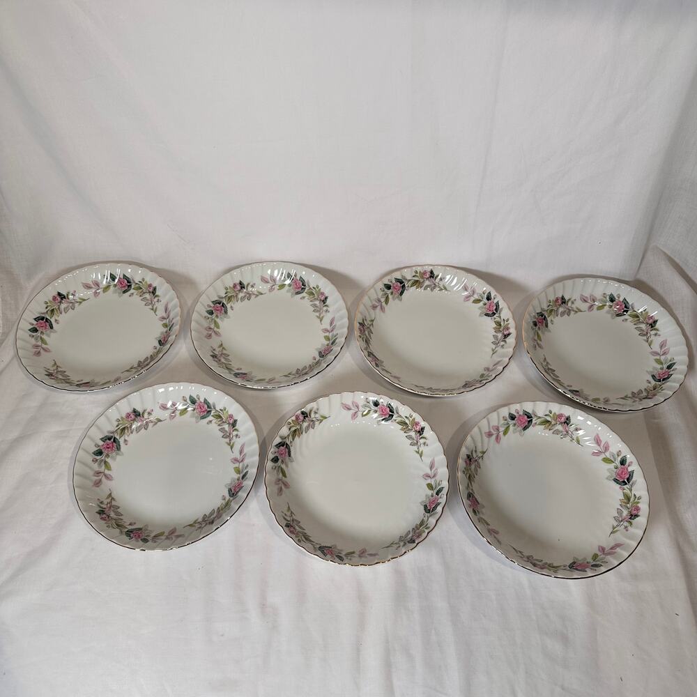 Creative Fine china Regency Rose 2345 Dessert Soup Bowls Set Of 7 Japan 1960's